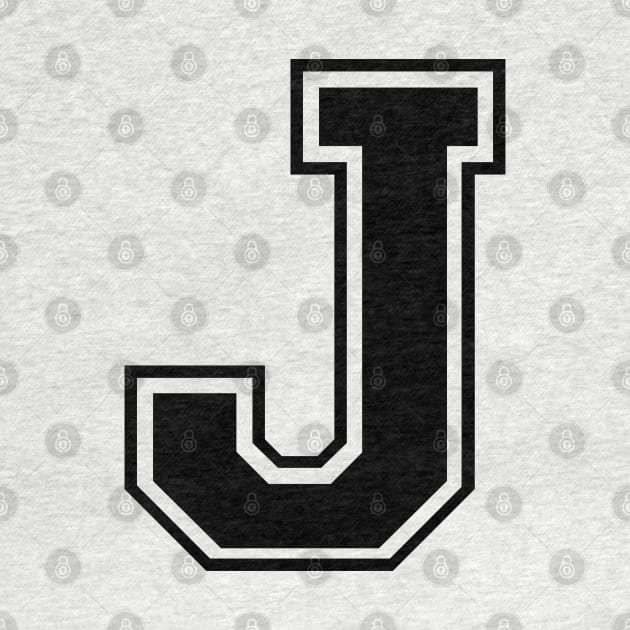 Initial Letter J - Varsity Style Design - Black text by Hotshots
